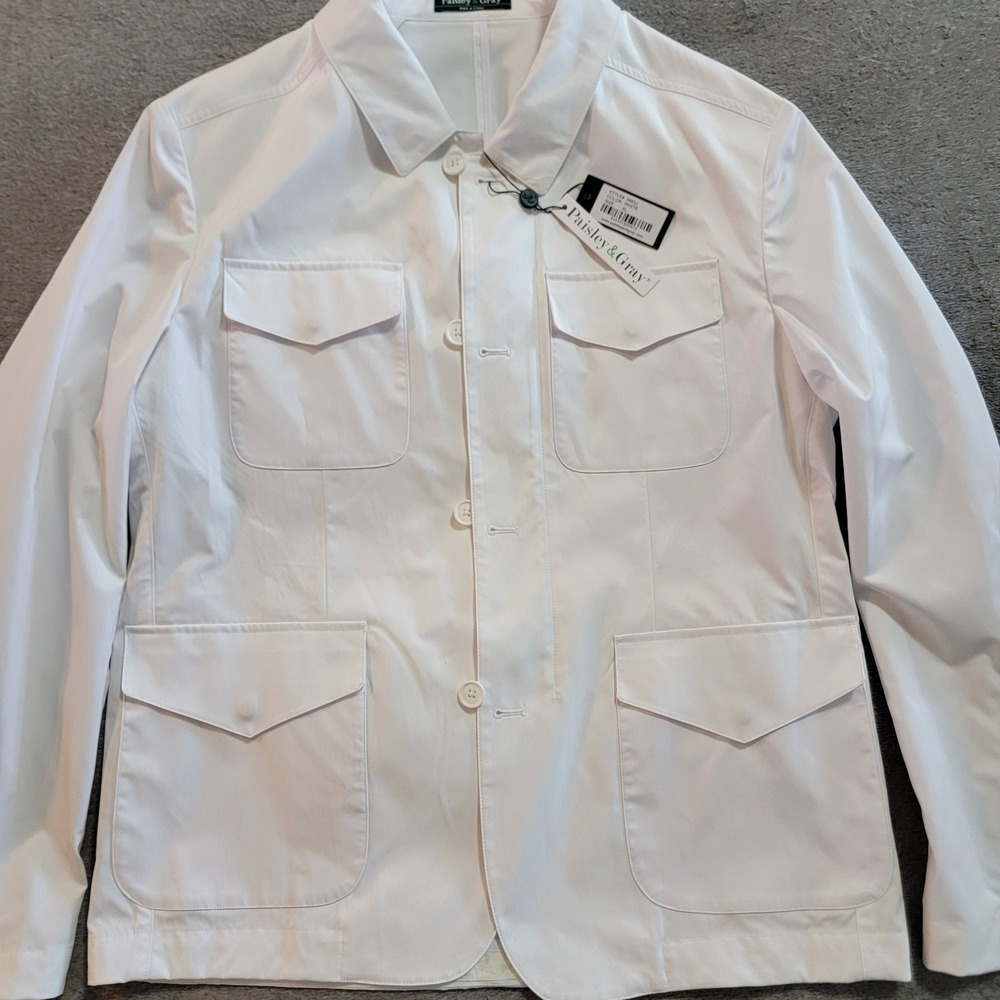 Paisley & Gray Men's Slim Fit White Polyester Jacket Size XL New With Tags - Picture 5 of 9
